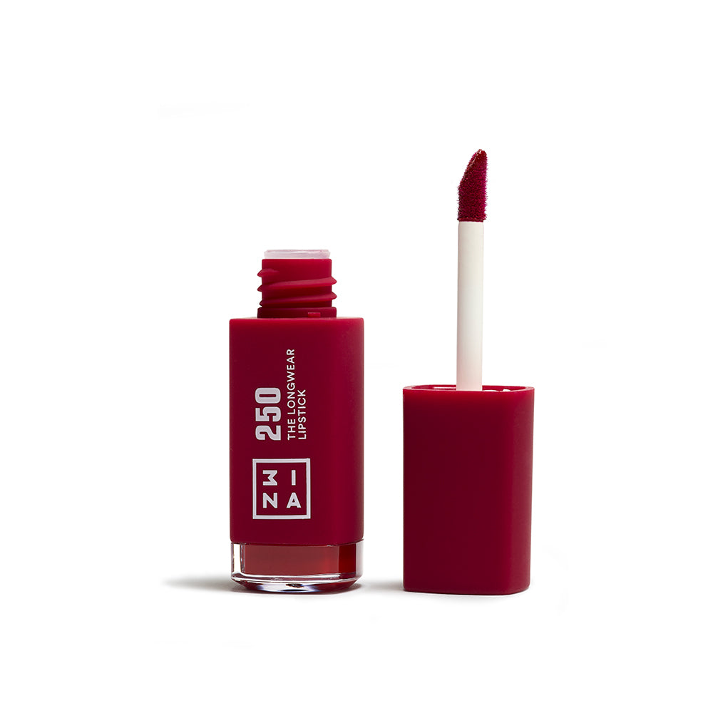 3ina The Longwear Lipstick – Vegan, Matt, Langanhaltend, Farbe 250 Dunkelrosa Rot